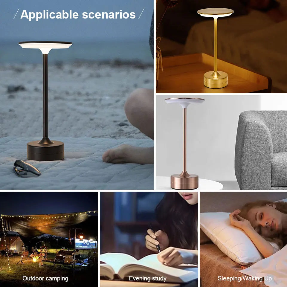 LED Touch Sensor Table Lamp – USB Rechargeable Portable Night Light