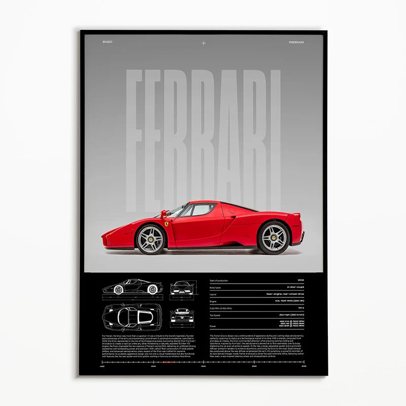 Black & White Classic Cars Wall Art – Vintage Car Photography Canvas Print