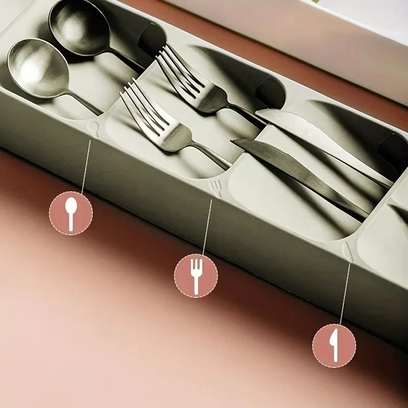 Space-Saving Cutlery Organizer Tray
