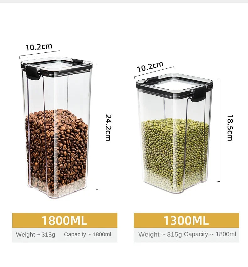 Airtight Kitchen Storage Jar Set – Moisture-Proof Organizer