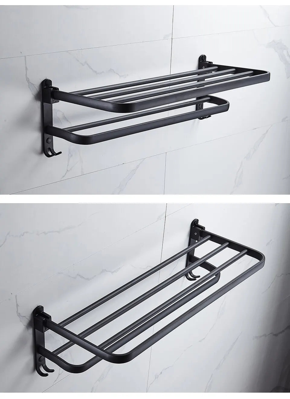 Matte Black 50CM Towel Holder With Hook