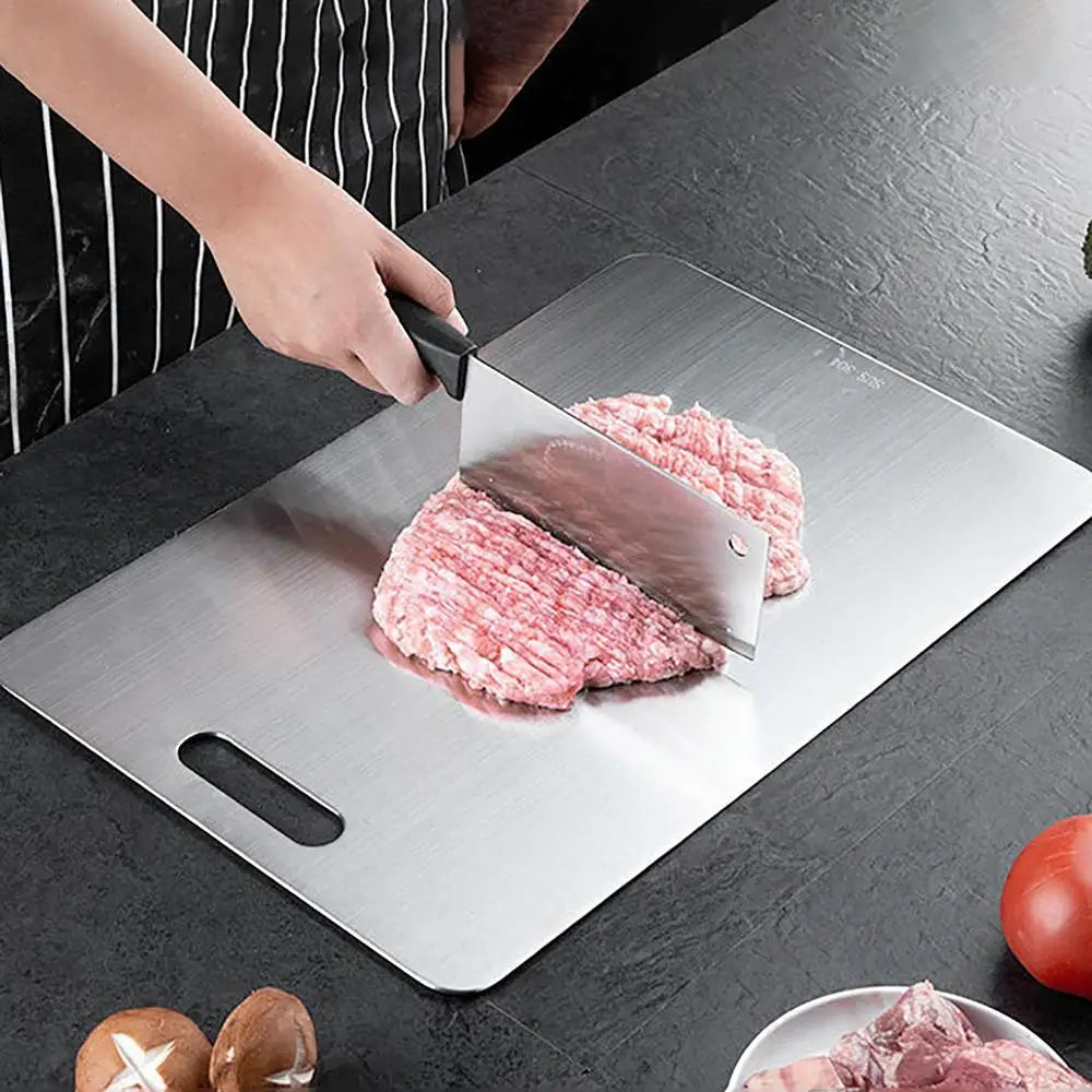 Titanium Stainless Steel Cutting Board – Double-Sided 304 Steel