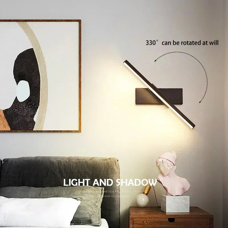 Modern Rotatable LED Wall Light – Sleek Mirror Lamp for Bathroom & Bedroom