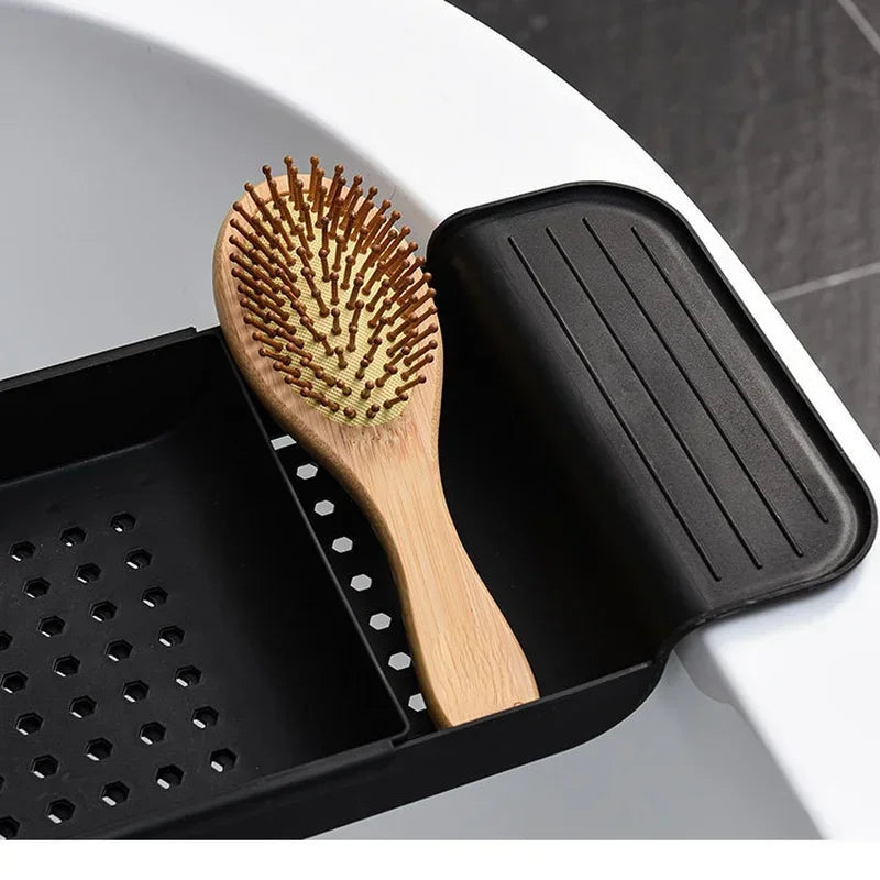 Multi-Function Retractable Bathtub Storage Rack – Adjustable Bath & Sink Organizer Shelf