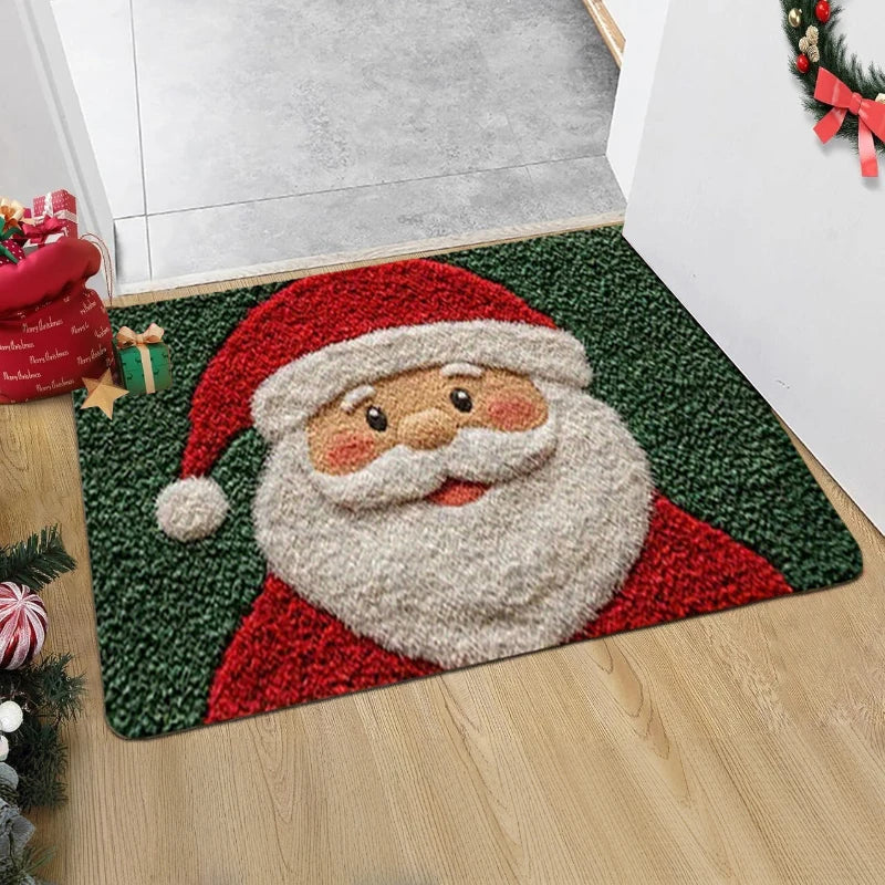 Christmas Door Mat Red Santa Claus Outdoor and indoor Gingerbread Man Carpet