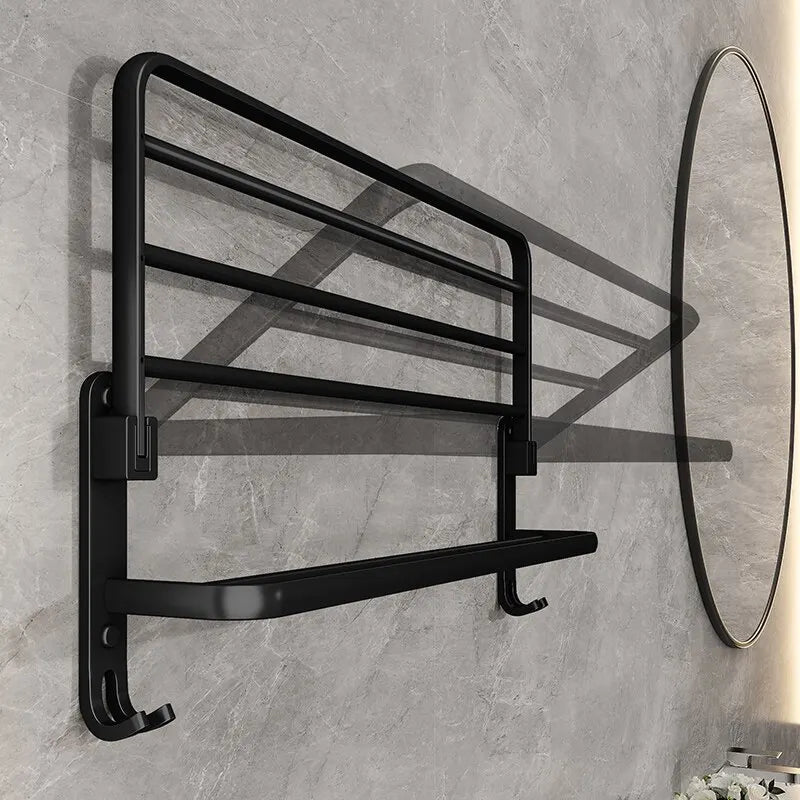 Matte Black 50CM Towel Holder With Hook