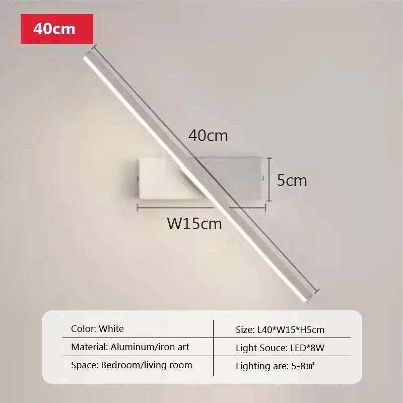 Modern Rotatable LED Wall Light – Sleek Mirror Lamp for Bathroom & Bedroom