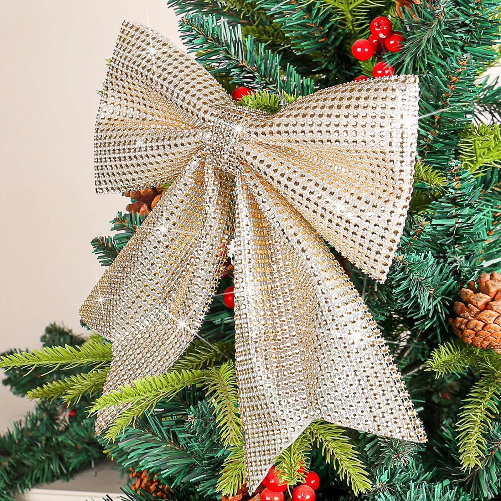 Christmas Rhinestone Bow Ornament