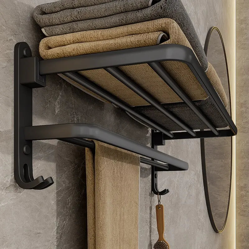 Matte Black 50CM Towel Holder With Hook