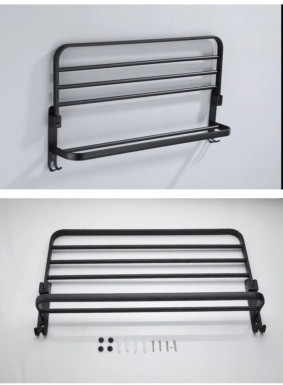 Matte Black 50CM Towel Holder With Hook