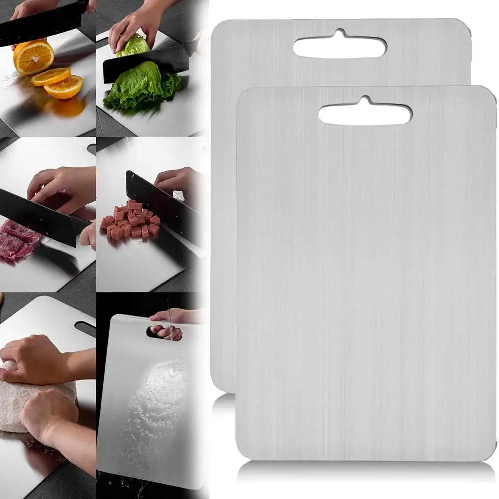 Titanium Stainless Steel Cutting Board – Double-Sided 304 Steel