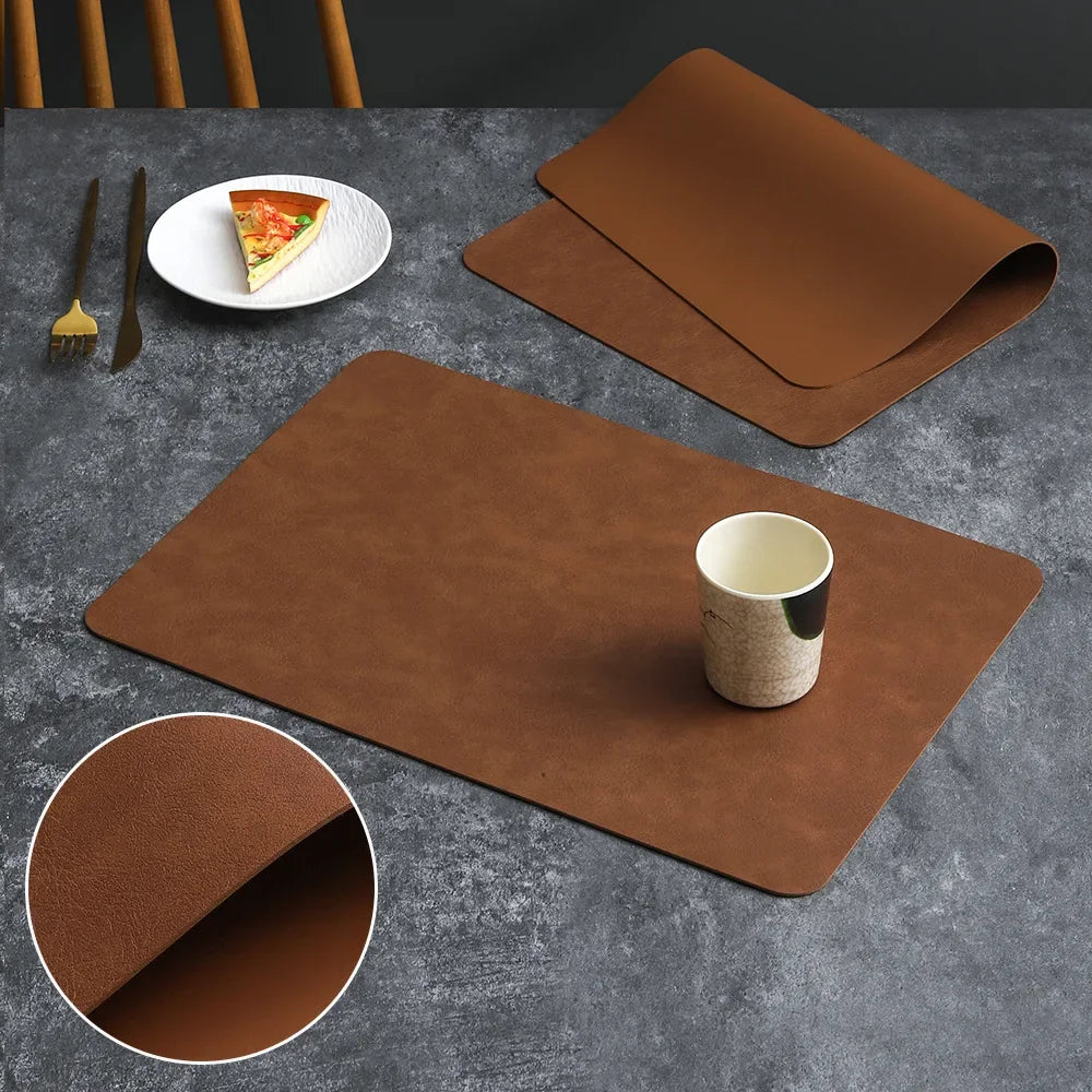 Luxury Leather Waterproof Double Layer Placemat