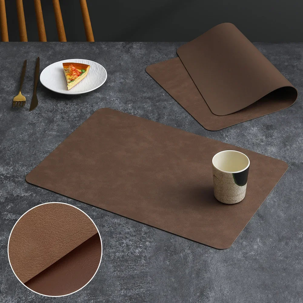 Luxury Leather Waterproof Double Layer Placemat