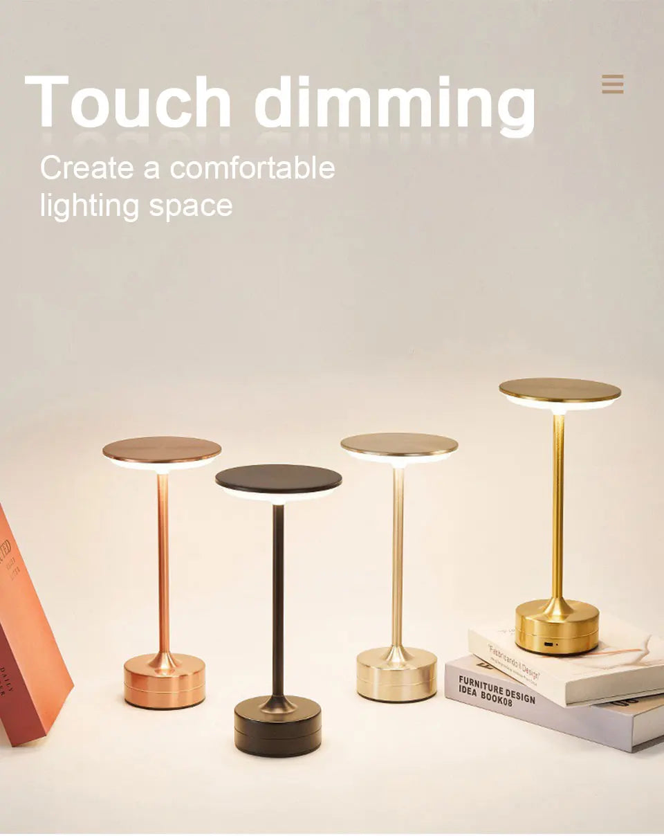 LED Touch Sensor Table Lamp – USB Rechargeable Portable Night Light