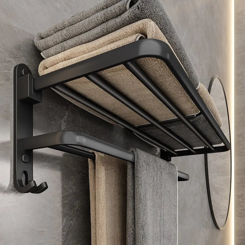 Matte Black 50CM Towel Holder With Hook