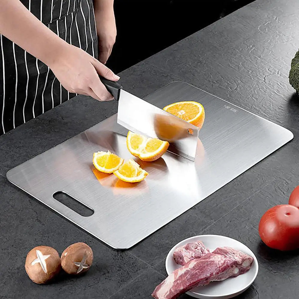 Titanium Stainless Steel Cutting Board – Double-Sided 304 Steel
