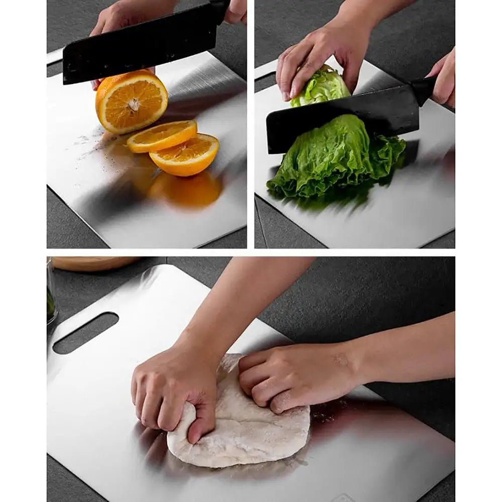 Titanium Stainless Steel Cutting Board – Double-Sided 304 Steel