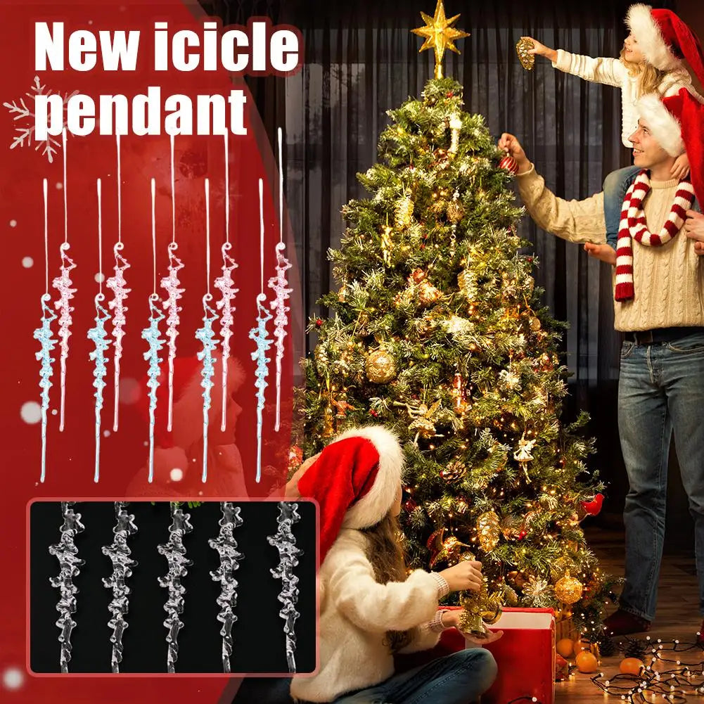 10Pcs Simulated Acrylic Icicle Ornaments