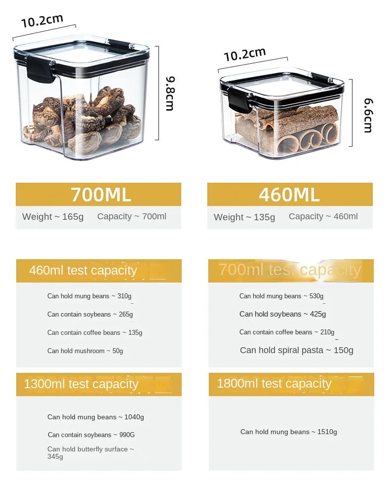 Airtight Kitchen Storage Jar Set – Moisture-Proof Organizer