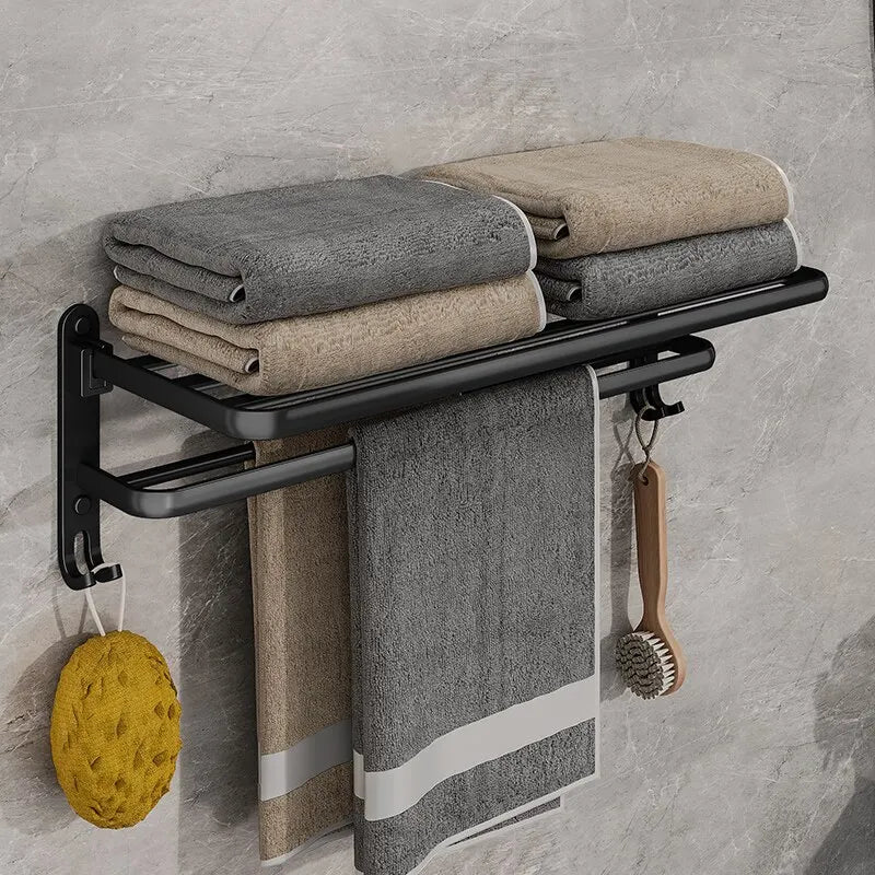 Matte Black 50CM Towel Holder With Hook